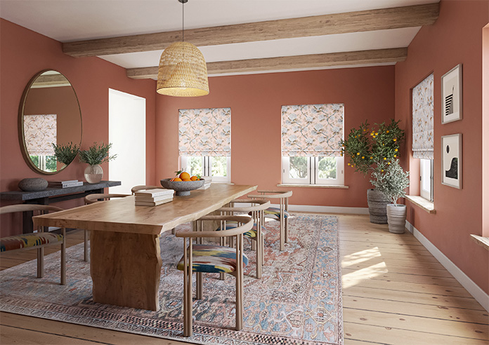 Bouquet Velvet, Soft Apricot - Motorised Roman Blind - Image 6